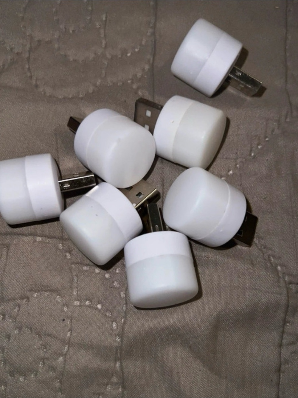 Universal White USB Night Light Plug Adapter - Pack of 6